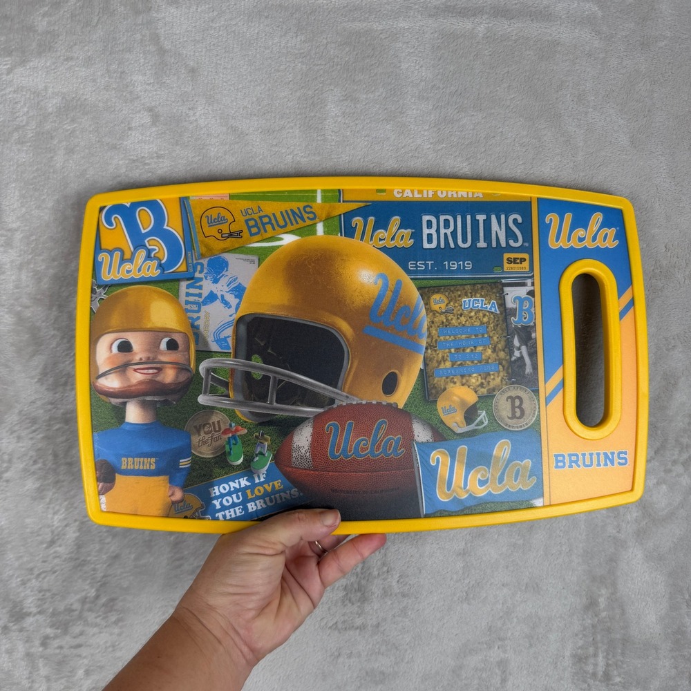 UCLA Bruins NCAA Double Sided Cutting Board You The Fan Football Field Yellow